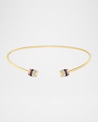Quatre Classique Open Necklace in Tricolor Gold with Brown PVD and Diamonds