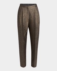 Geo Silk Jacquard Tapered-Leg Trousers