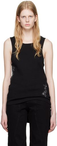 Andersson Bell Black Flower Man Tank Top