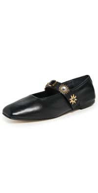 Freda Salvador Jasmine Flats Black Nappa with Embellishment 11