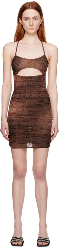 MISBHV Brown Typewriter Minidress