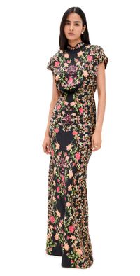 SALONI Fabienne Long Dress Sandolo Noir Plmt 2