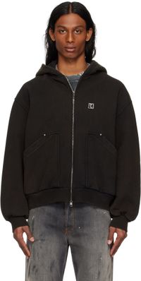 WOOYOUNGMI Brown Logo Hardware Hoodie