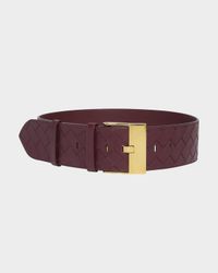 Intrecciato Wide Leather Belt