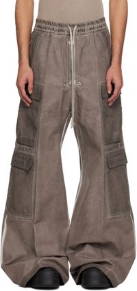 Rick Owens DRKSHDW Gray Hollywood Double Cargo Jumbo Belas Pants