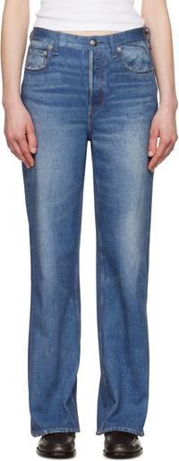 rag & bone Blue Miramar Terry Shea Ankle-Length Jeans