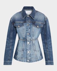 Two-Tone Waisted Denim Jacket
