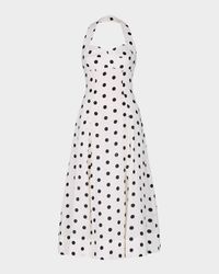Seraphina Pleated Polka Dot Halter Midi Dress