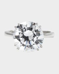 Large Cubic Zirconia Solitaire Ring, Size 6-8
