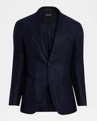 Men's Cashmere and Silk Tonal Check Sport Coat