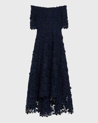 High-Low Floral Lace Maxi Dress