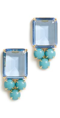 Lele Sadoughi Crystal Berry Button Earrings Sky Blue One Size
