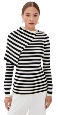rabanne Wool Pullover White/Navy S