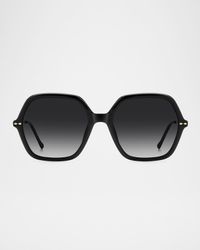 Oversized Square Acetate & Metal Sunglasses