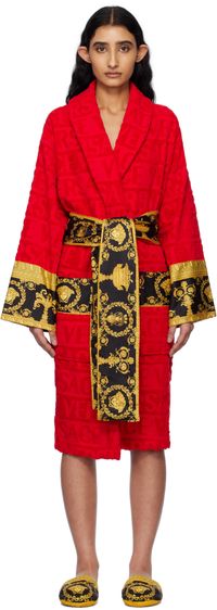 Versace Underwear Red 'I Heart Baroque' Bathrobe