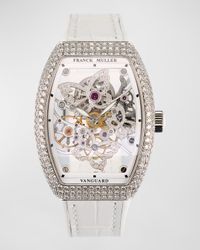 Butterfly Diamond Skeleton Watch White Strap