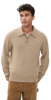 Guest in Residence Allday Polo in Cashmere Taupe M