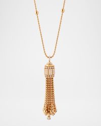 18K Rose Gold Art Deco Diamond Tassel Necklace