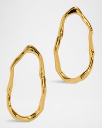 Brut Gold-Plated Open Oval Post Earrings