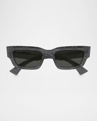 Men's Gucci Miami 52mm Rectangular Plastic Sunglasses