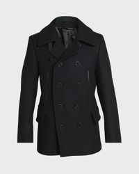 Men's Melton Double-Breasted Peacoat