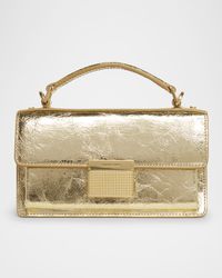 Venezia Small Shiny Wavy Leather Crossbody Bag