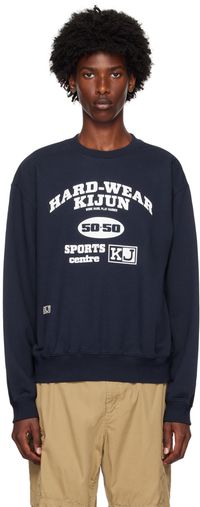 Kijun Pull molletonné 'Hard-Wear' bleu marine