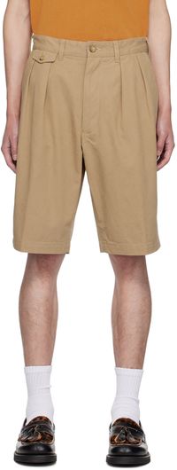 BEAMS PLUS Beige 2 Pleats Shorts
