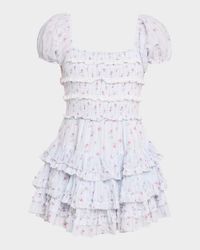 Fellows Cotton Floral Ruffle Mini Dress