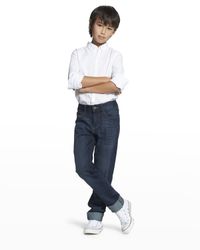 Boy's Brady Straight Leg Dark Rinse Jeans, Size 2-6