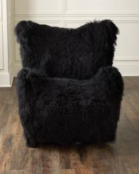 Aima Shearling Swivel Wing Chair