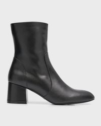 Flareblock Leather Zip Ankle Booties