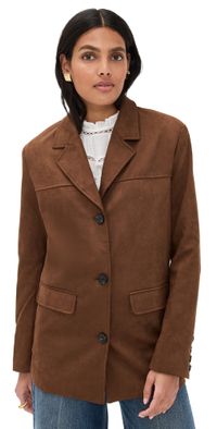 English Factory Faux Suede Jacket Brown XS