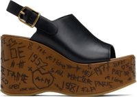 Chloé Black Maxime Wedge Sandals