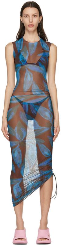 Louisa Ballou Brown & Blue Long Heatwave Dress