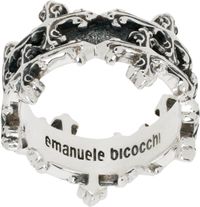 Emanuele Bicocchi Anneau argenté à croix Avelli étagées