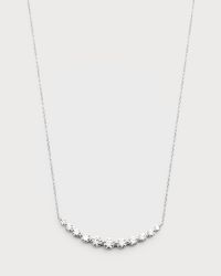 18k White Gold 11 Small Single-Prong Diamond Necklace, 16"L, 1.00tcw