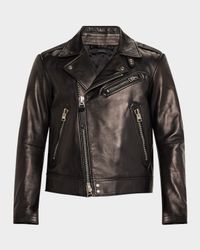 Men's Napa Leather Asymmetric Biker Jacket