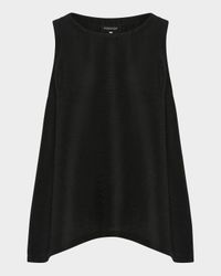 Silk Plisse A-Line Sleeveless Top (Mid Plus Length)