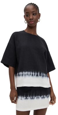STAUD Capsule Linen Top Onyx Tie Dye XS/S