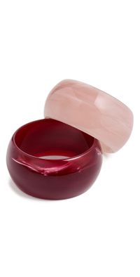 By Adina Eden Berry Blush Resin Bangle Stack Set Multi-Color One Size