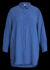 Evoked - Chemise longue texturée - Taille 54 - Bleu