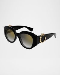 C-Logo Acetate Butterfly Sunglasses