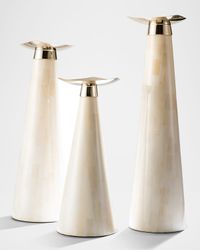 Bone Candlestick Holder Trio Set