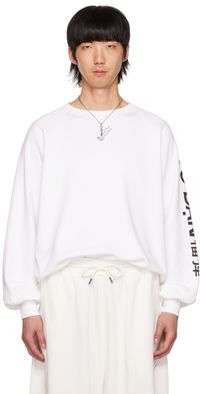LU'U DAN White Oversized Serpent Sweatshirt