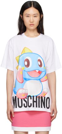 Moschino White Puzzle Bobble T-Shirt