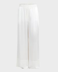 Kay Mid-Rise Wide-Leg Silk Pull-On Pants