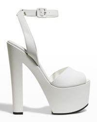 Birel Calfskin Ankle-Strap Platform Sandals