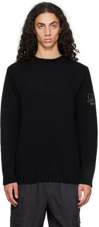 C.P. Company Pull noir à logo brodé