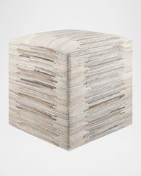 Zander Hair on Hide Pouf